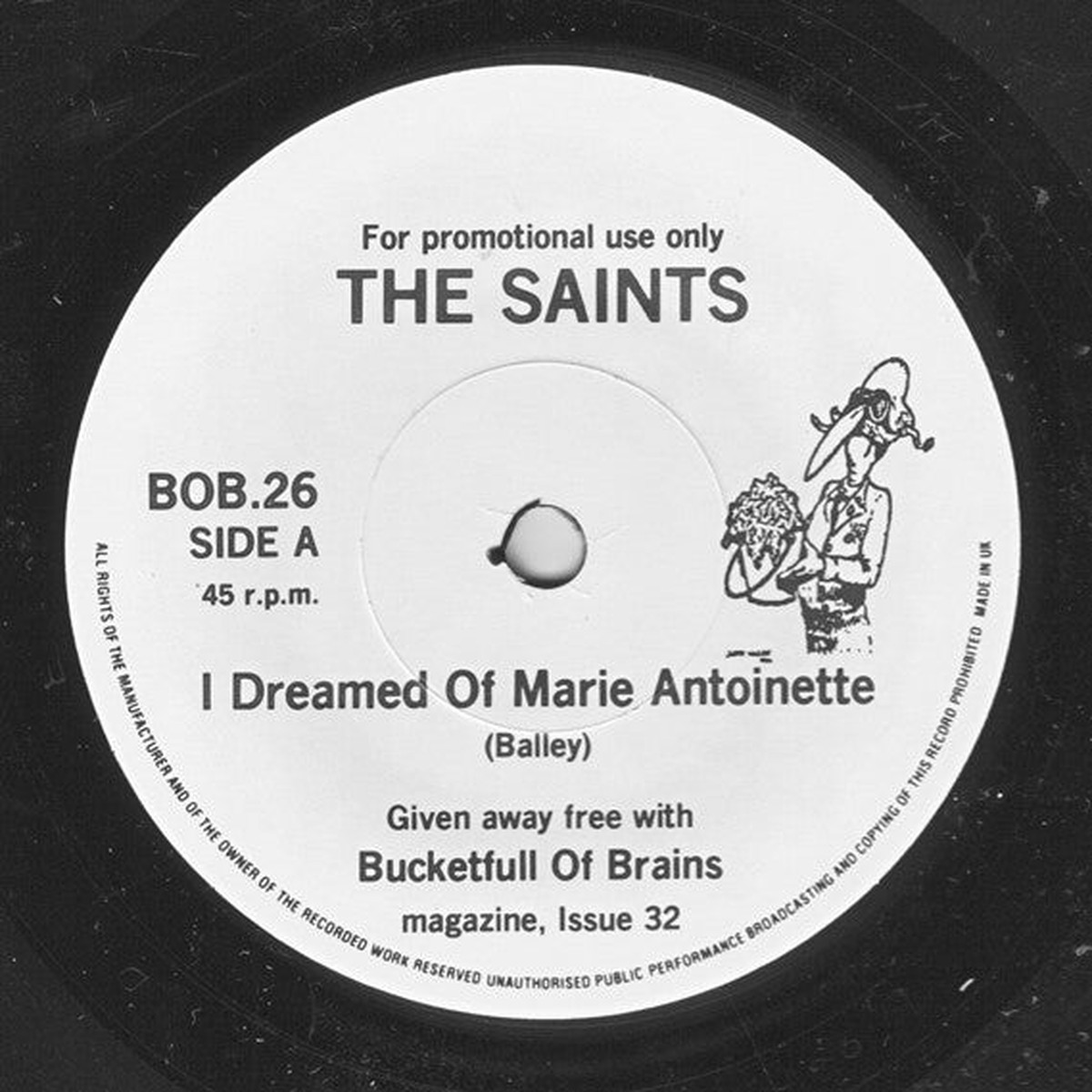 The Saints (2) Mock Turtles - I Dreamed Of Marie Antoinette Croppies Lie Down (7 Promo) - USED