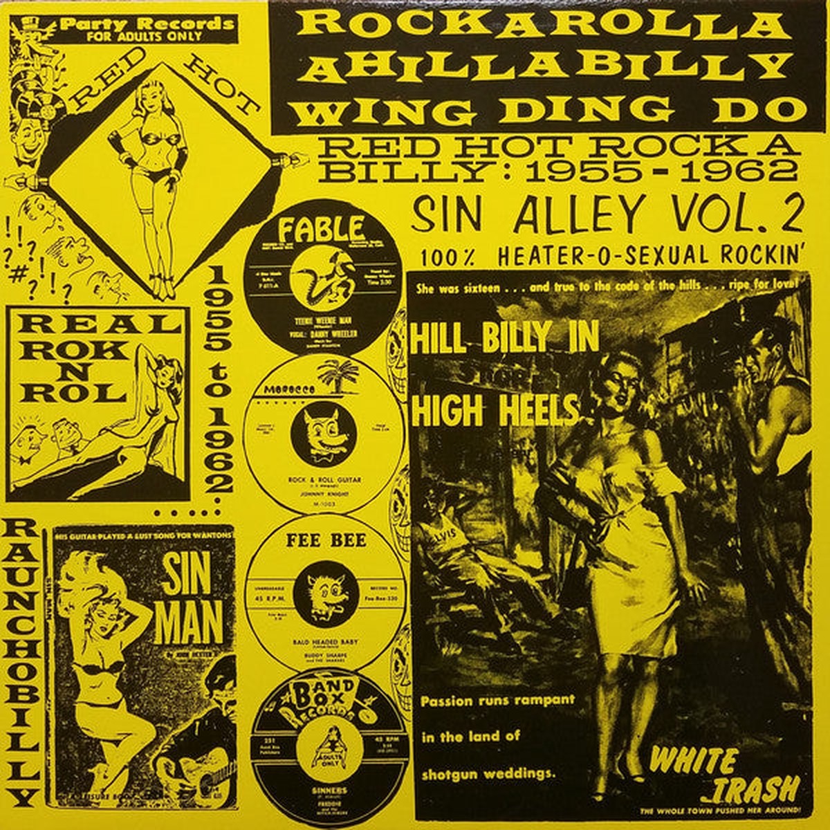 Various - Sin Alley Volume Two (Rock-A-Rolla A-Hillabilly Wing Ding Do ) (LP Comp RE Unofficial) - USED