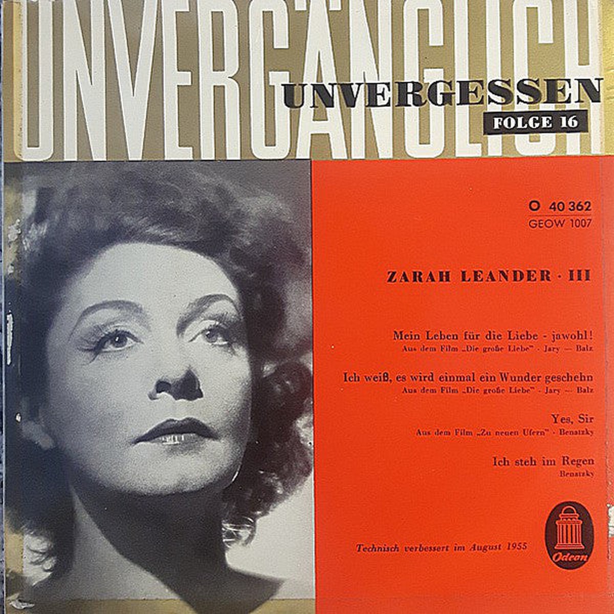 Zarah Leander - Zarah Leander III (7 EP Mono) - USED
