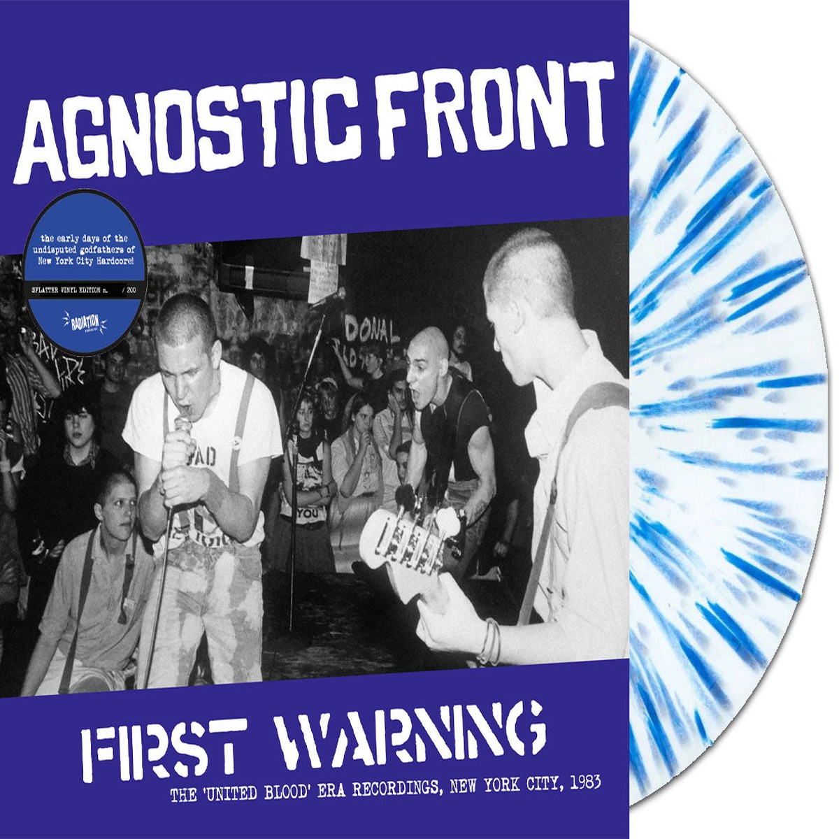 AGNOSTIC FRONT - THE UNITED BLOOD-ERA RECORDINGS NEW YORK CITY 1983 (LP ALBUM SPLATTER LTD250 RE) - NEW