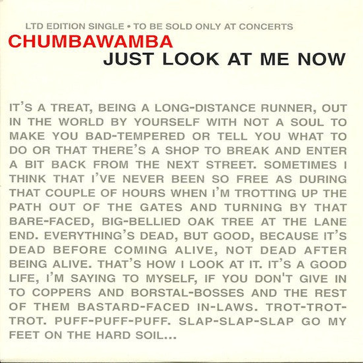 Chumbawamba - Just Look At Me Now (7 Single Ltd) - USED