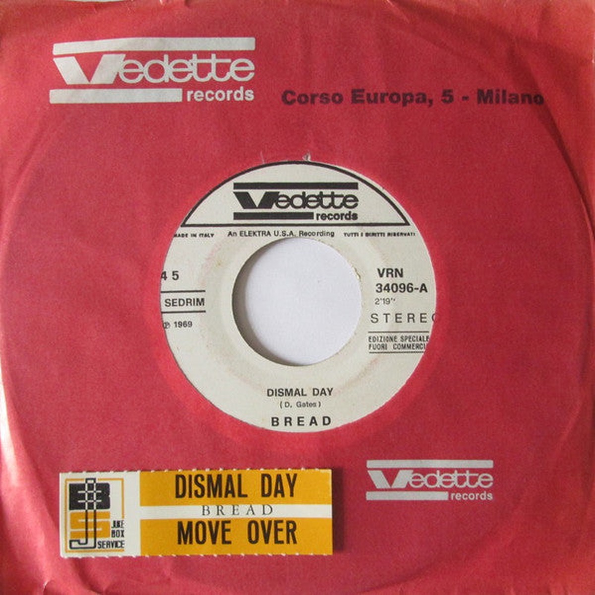 Bread - Dismal Day (7 Jukebox) - USED