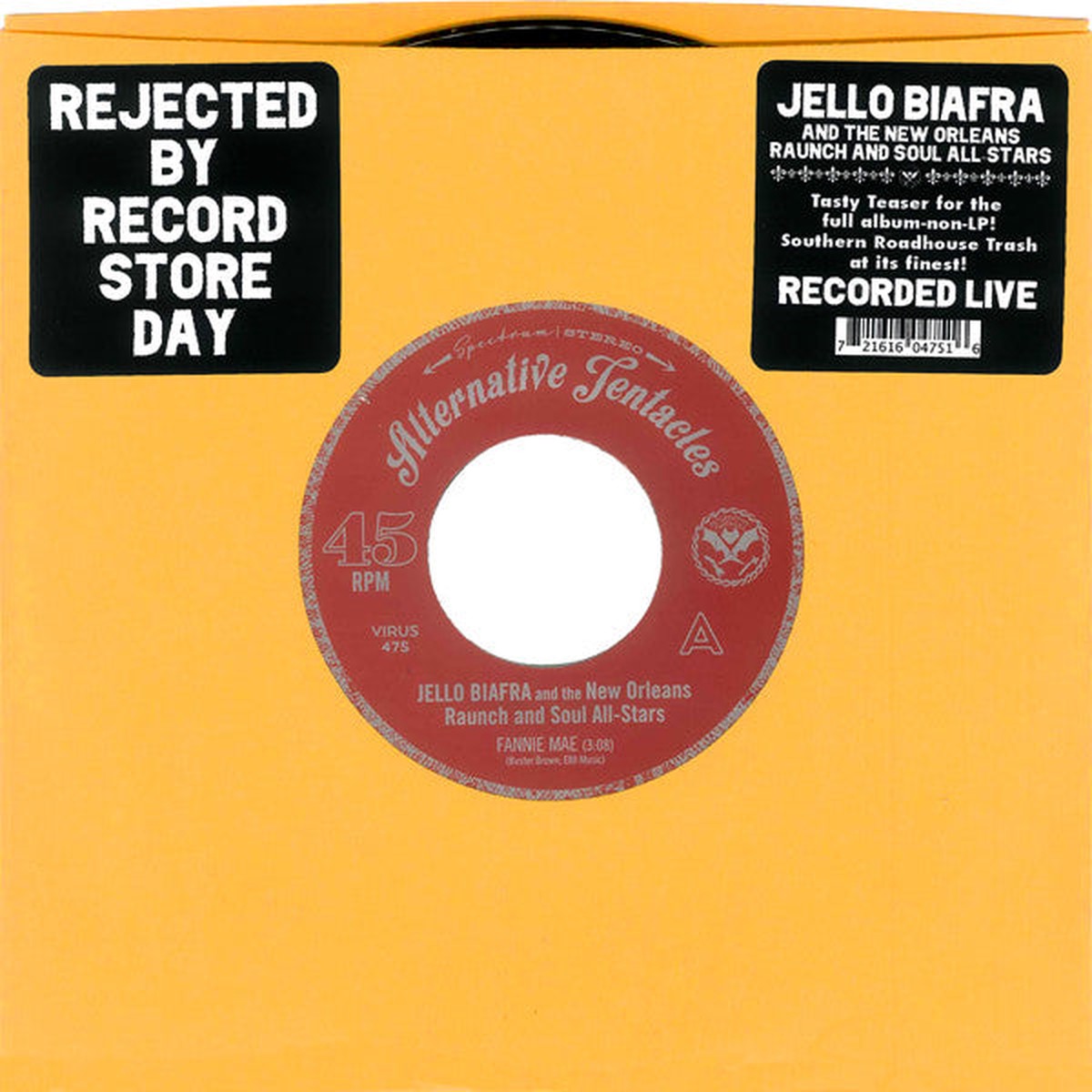 Jello Biafra And The New Orleans Raunch And Soul All-Stars - Fannie Mae (7 Single) - NEW