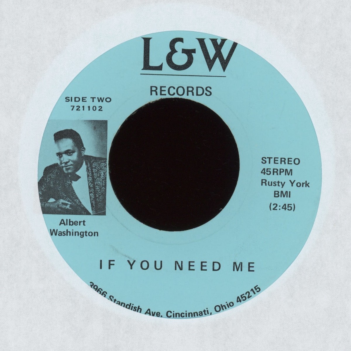Albert Washington - If You Need Me on LW Blues Funk 45