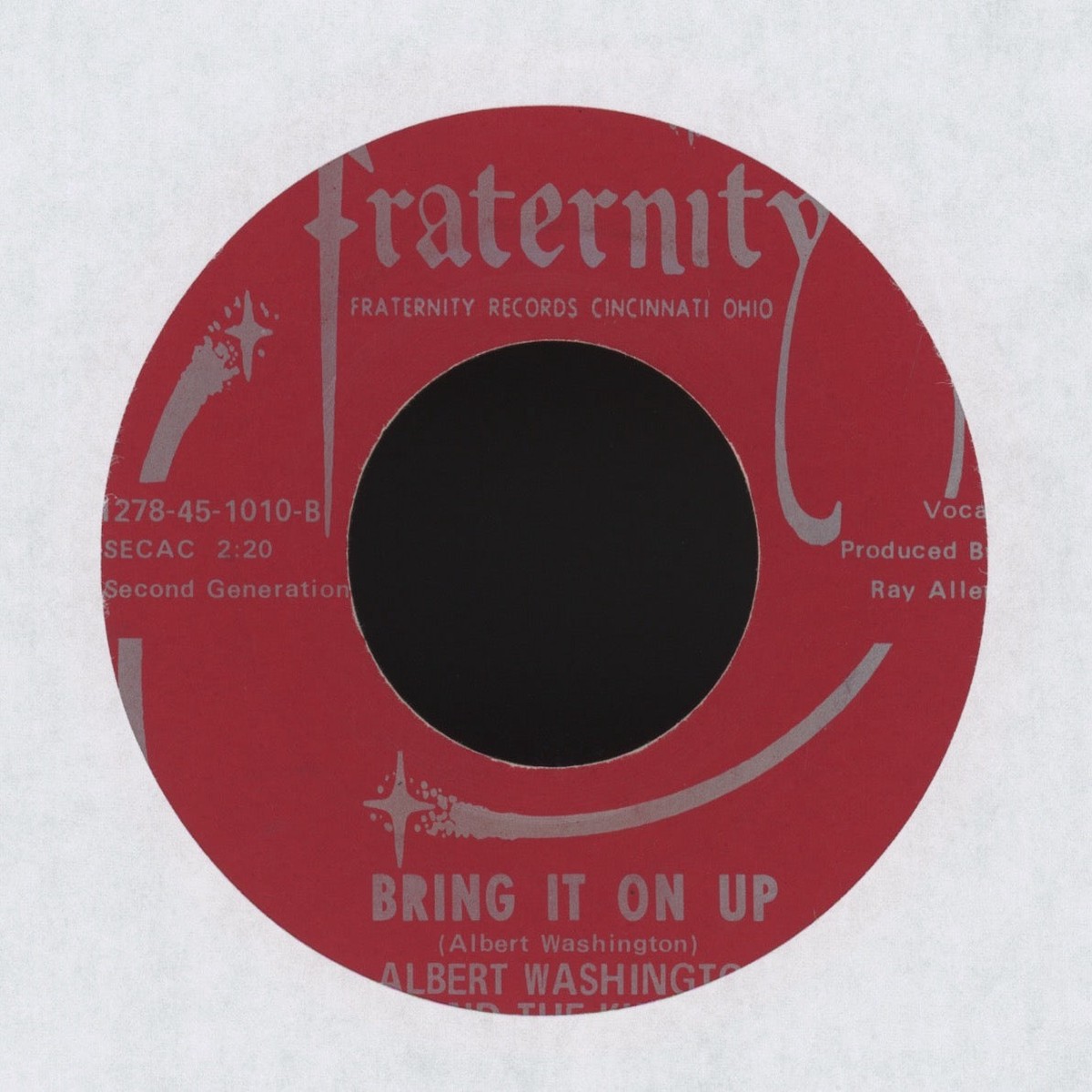 Albert Washington And The Kings - Bring It On Up on Fraternity RB 45